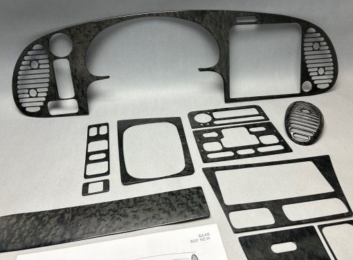 Saab 900 2 Echt Ahorn Holz Set dark birds eye maple genuine wood trim moldings – Bild 4