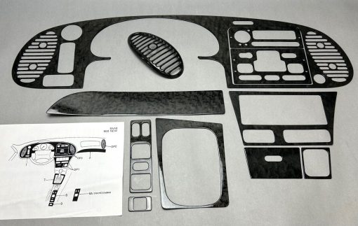 Saab 900 2 Echt Ahorn Holz Set dark birds eye maple genuine wood trim moldings – Bild 5