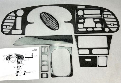 Saab 900 2 Echt Ahorn Holz Set dark birds eye maple genuine wood trim moldings – Bild 8