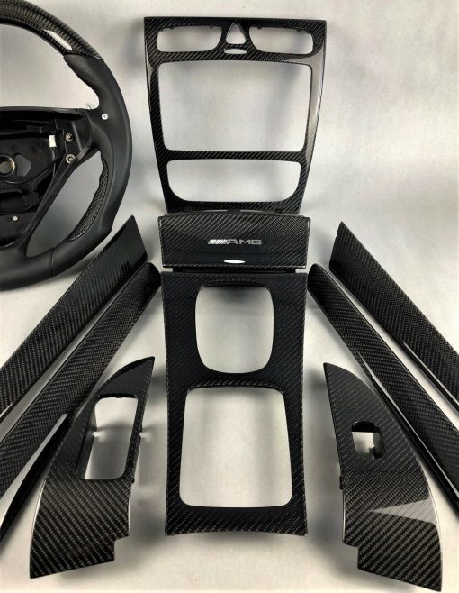Mercedes AMG W203 C32 C55 Carbon Zierteile Lenkrad steering wheel interior trim – Bild 8